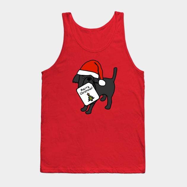 Cute Dog says Merry Christmas Tank Top by ellenhenryart